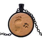 By My Side Doggie & Human Beach Footprints Necklace