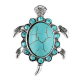 Trusty Turquoise & Rhinestone Turtle Ring